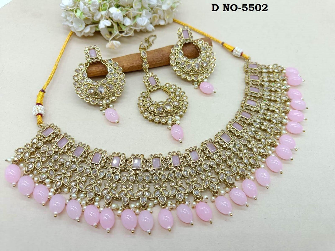 Polki Necklace Mehandi Set Sku- 5502 B1 - rchiecreation