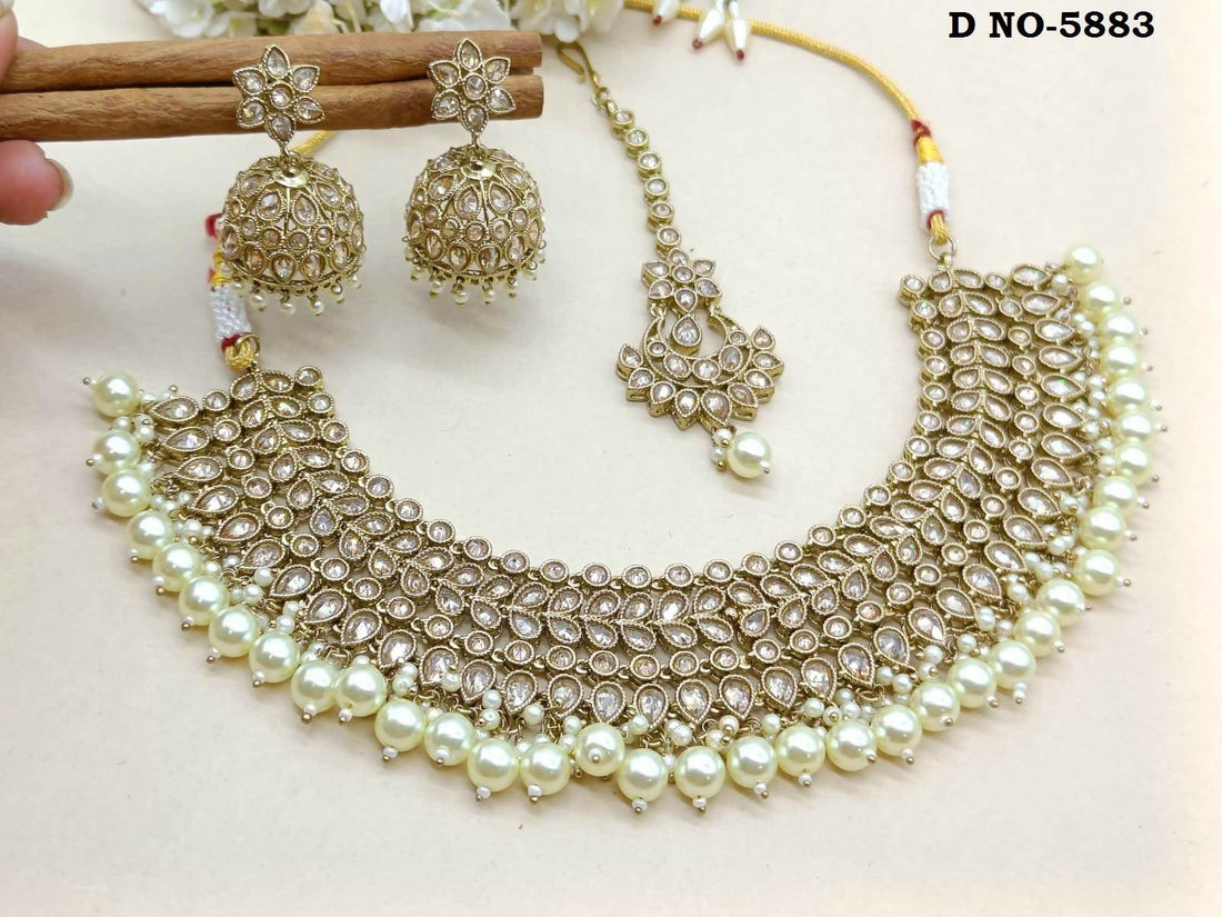 Polki necklace Mehandi Set Sku- 5883 B4 - rchiecreation