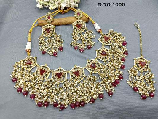 Polki Necklace Mehandi SKU-1000 B2 - rchiecreation