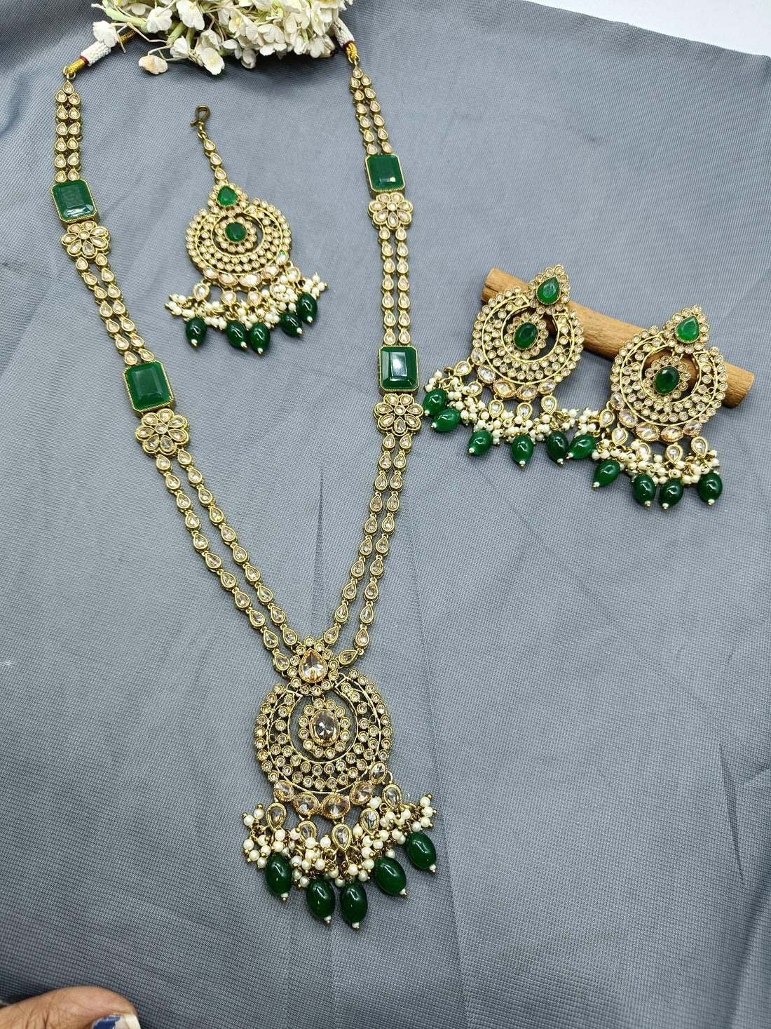 Polki Necklace Mehndi Set Sku- 504 B3 - rchiecreation