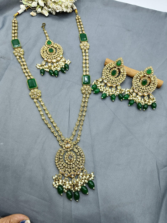 Polki Necklace Mehndi Set Sku- 504 B3 - rchiecreation