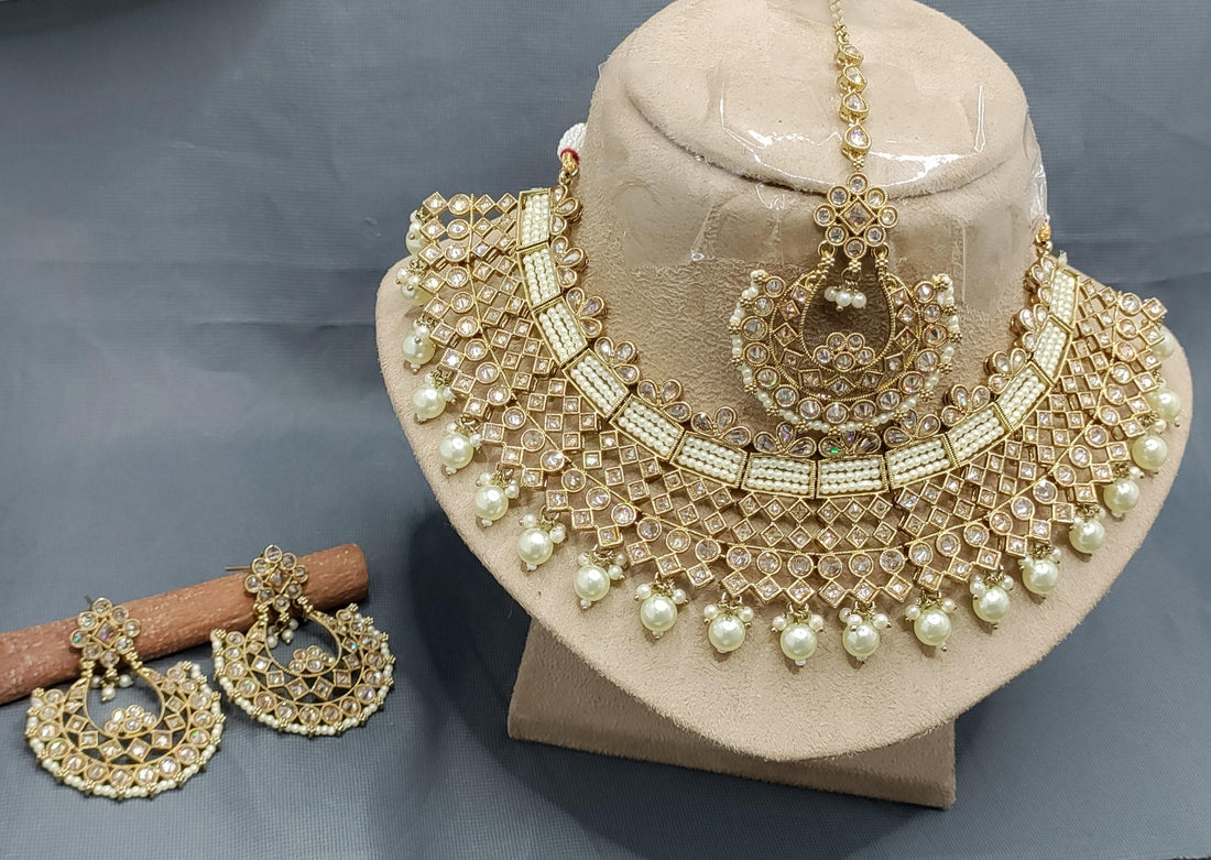 Polki Necklace Mehndi Set Sku-5517 B2 - rchiecreation