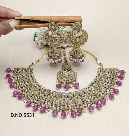 Polki Necklace Mehndi Set Sku 5531 B2 - rchiecreation