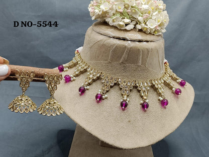 Polki Necklace Mehndi Set Sku-5544 B2 - rchiecreation