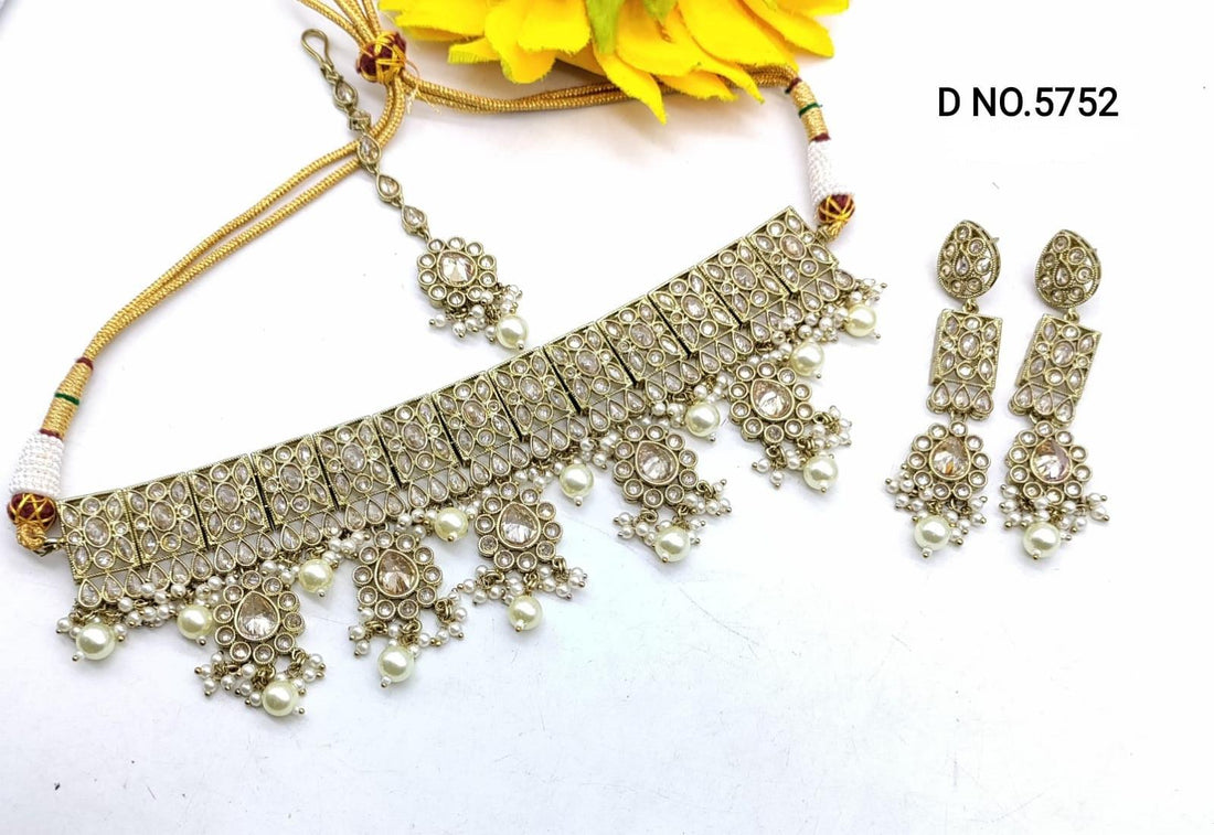 Polki Necklace Mehndi Set Sku-5752 B2 - rchiecreation