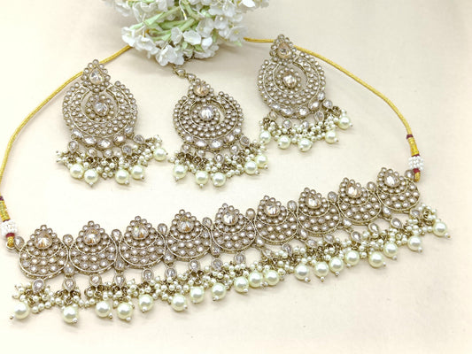 Polki Necklace Mehndi Set Sku-5754 B2 - rchiecreation