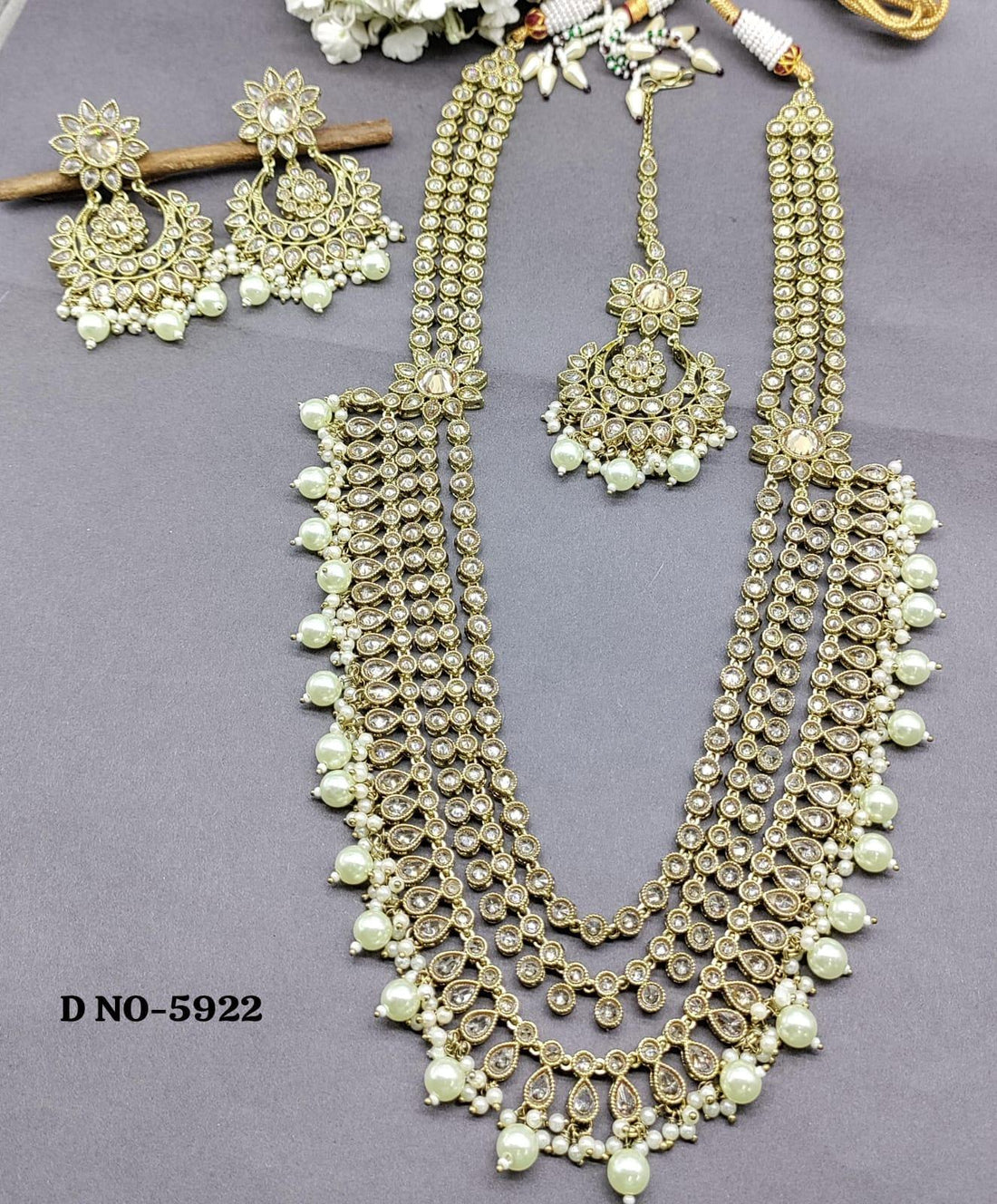 Polki Necklace Mehndi Set Sku-5922 B3 - rchiecreation