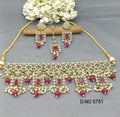 Polki Necklace Set Mehandi Sku -5751 B2 - rchiecreation