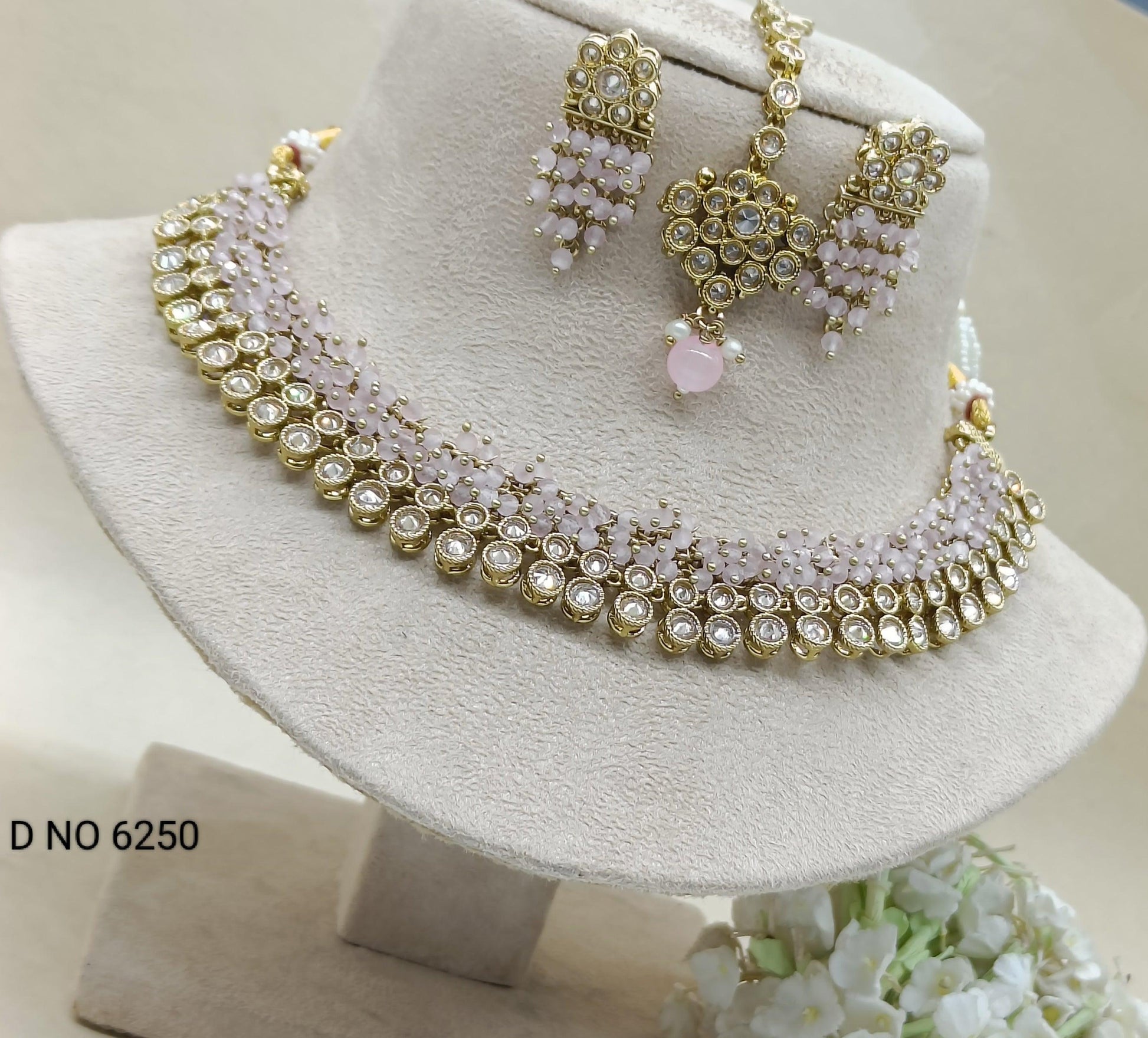 Polki Pearl Necklace Sku 6250 B4 - rchiecreation