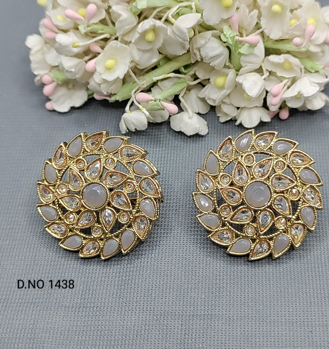 Polki Tops and Stud Earring Sku- 1438 E3 - rchiecreation