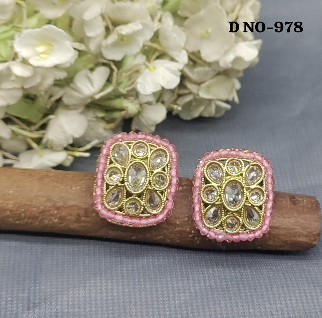Polki Tops & Studs Earing Sku-978 - rchiecreation