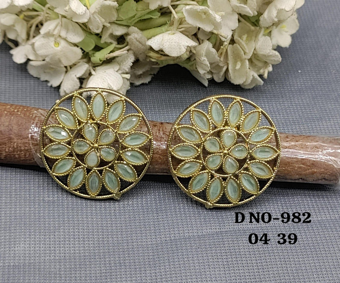 Polki Tops & Studs Earing Sku-982 E3 - rchiecreation
