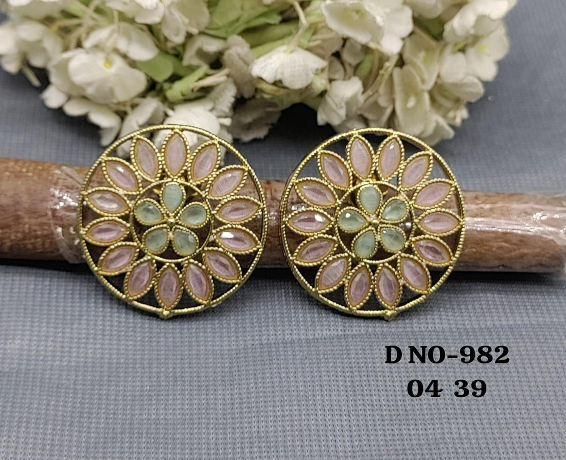 Polki Tops & Studs Earing Sku-982 E3 - rchiecreation