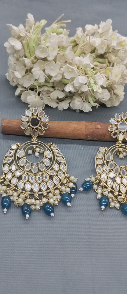 Kundan Mehandi Earring Sku 584 E3