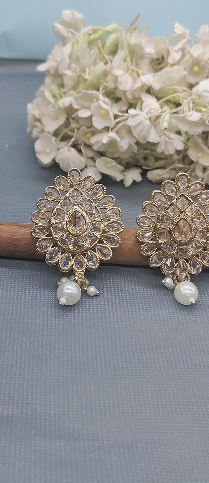 Polki Mehandi Earring Sku -1086 E3