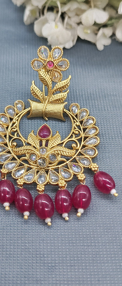 Rajwadi  Antique Golden Earring Sku 1016 D3