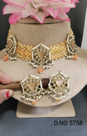 Offer Polki Choker Necklace Sku_5758 B2