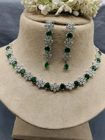 Rodium A.Diamond Necklace SKU-6361 rchiecreation