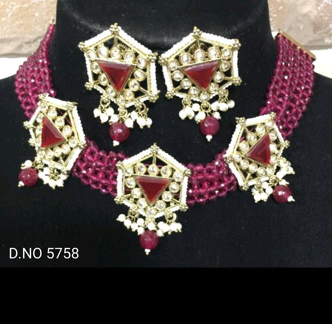 Offer Polki Choker Necklace Sku_5758 B2