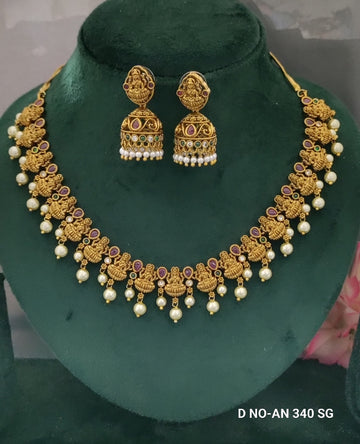 Antique Golden Temple Necklace SKU -AN 340 SG/D-4