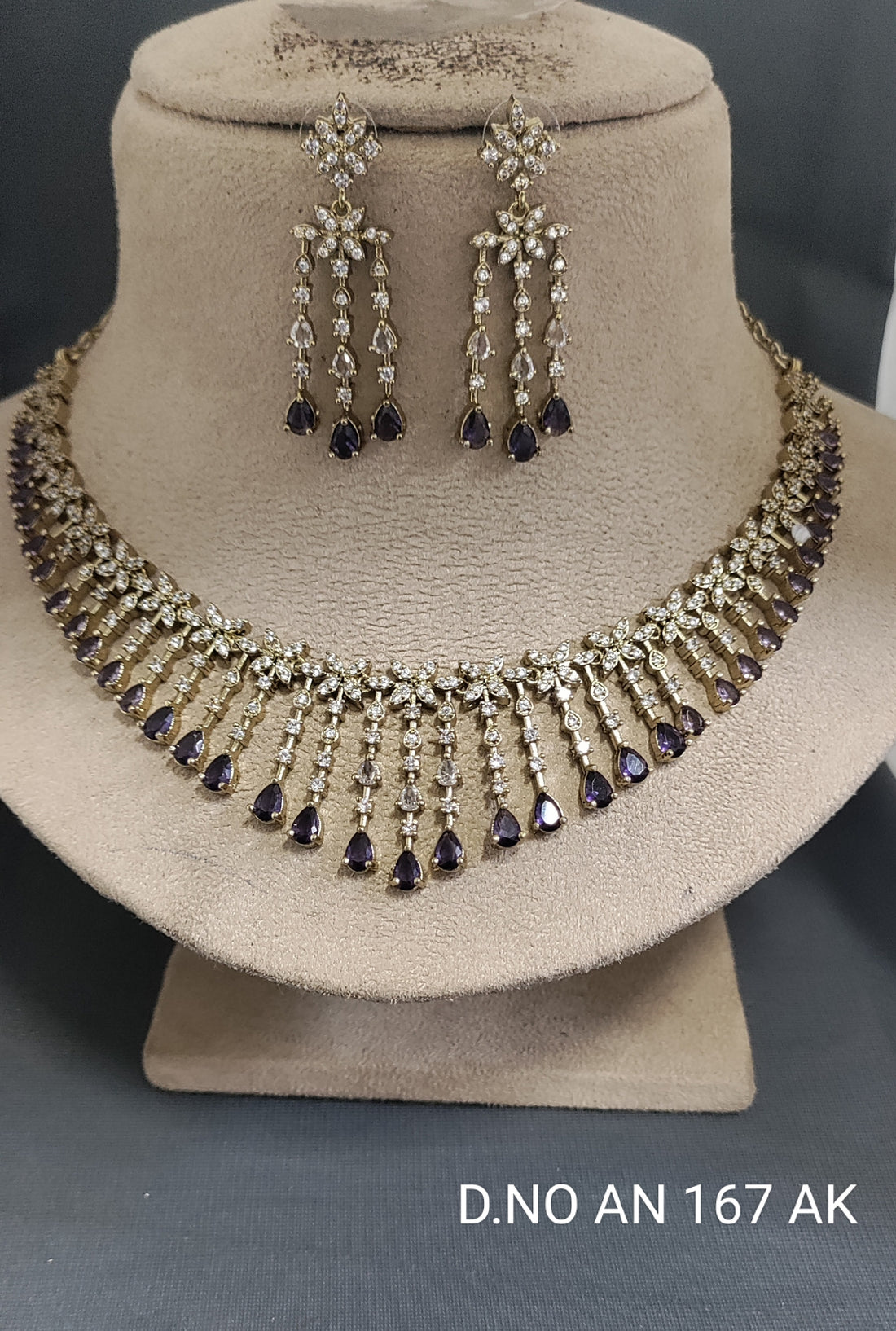 Cz Ad Mehandi Necklace Sku AN 167 AK/C-8