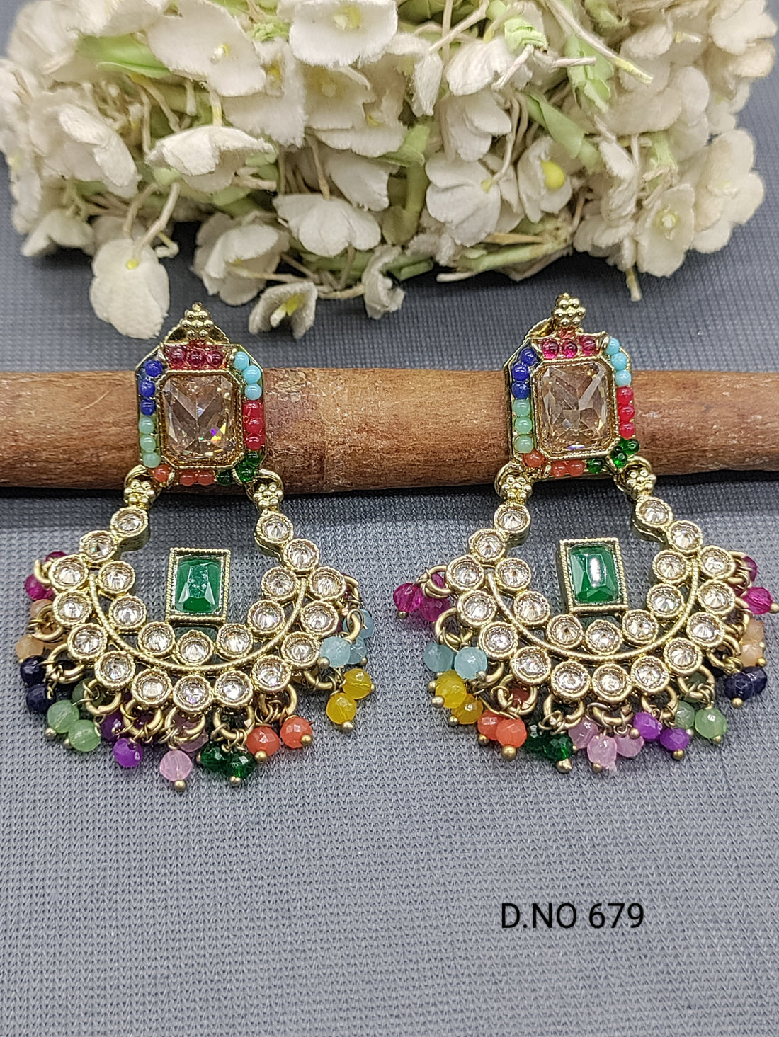 Polki Mehandi Earring Sku 679 A1