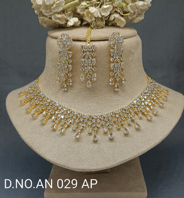 American Diamond Two Tonne Necklace Sku-AN 029 AP