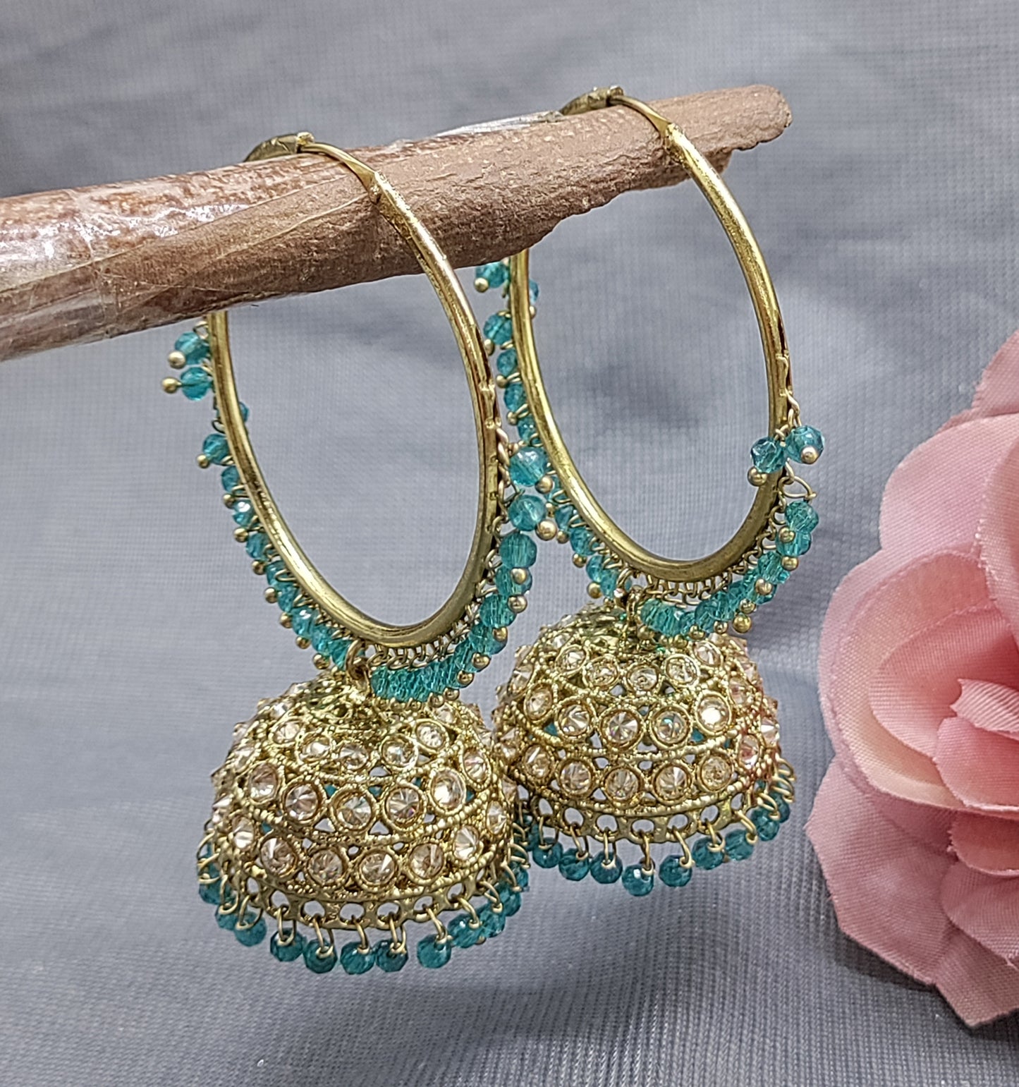 Mehandi Hoop Bali jhumki Earring Sku-1112 E1 rchiecreation