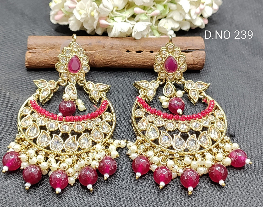 Polki Earring Mehndi Sku- 239 A2