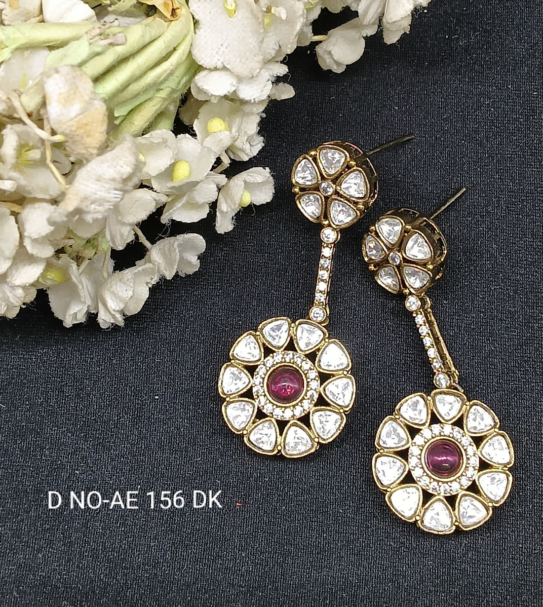 Moissanite Mehandi Earring SKU AE -156 DK/C-9
