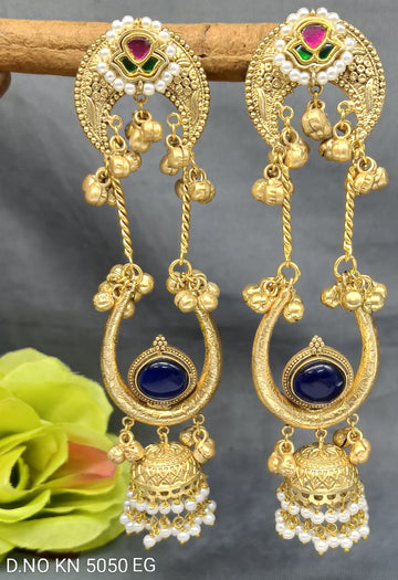 Kashmiri Golden  Earrings KN-5050 EG D3