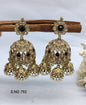 Polki Jhumki Earring Mehndi Sku -792 A3 rchiecreation