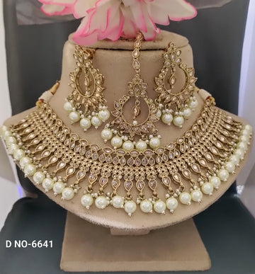 Mehandi Polki Choker Necklace SKU-6641 B-6