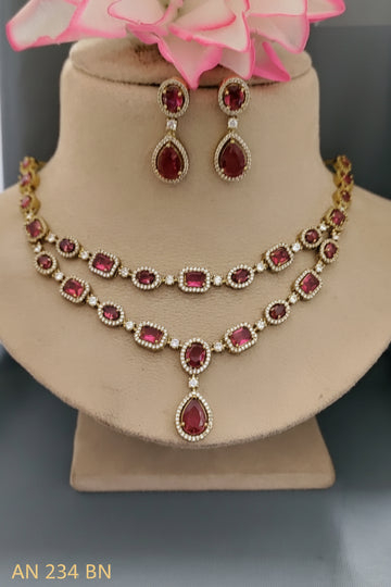 Cz Ad Mehandi Necklace Sku -AN 234 BN/C-8