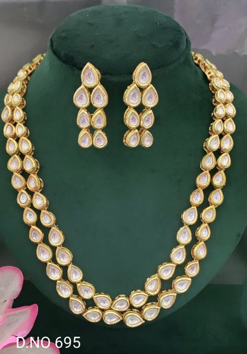 Golden Pan Kundan Necklace SKU-695 D-4