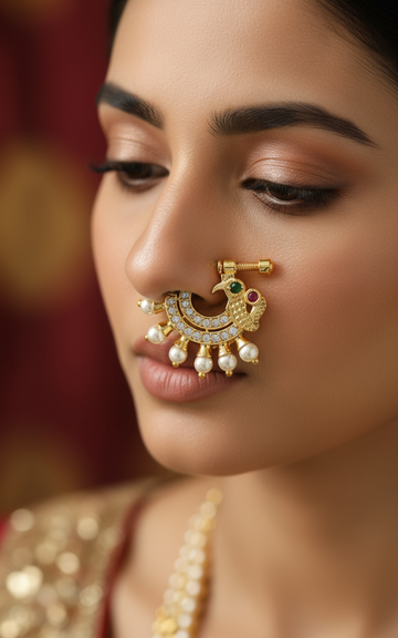 Maharastrian Golden Nath 3 Pc Combo KN 5056 RO