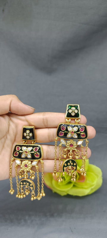 KASHMIRI GOLDEN EARRING SKU- KN 5036 PO