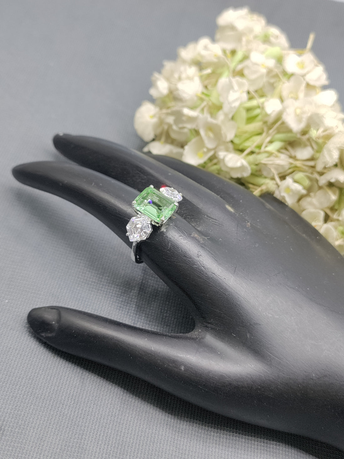 Rodium American Diamond Finger Ring Sku-5970 rchiecreation