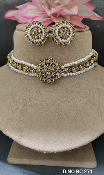 Polki Choker Mehandi Necklace SKu RC 271 B-5