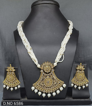 Polki Mehandi Long mala Necklace 855 sale Sku 6586 B3