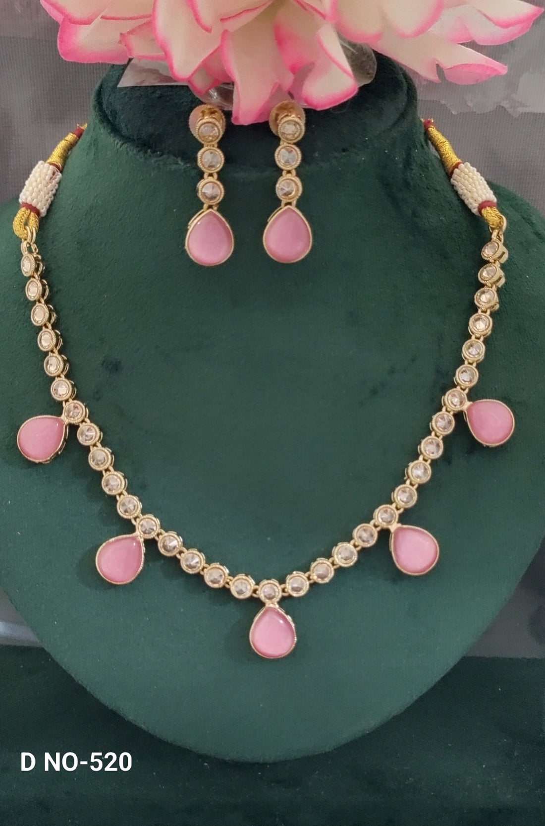 Mehandi Polki Necklace SKU-520 B-5