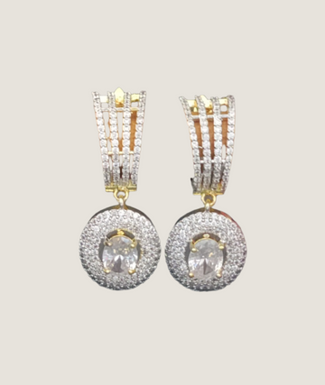 Two Tone CZ AD Diamond Earing SKU-AE 188 BA/C-1