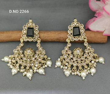 Mehandi Polki  Earring Sku 2266 A-5