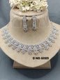 American Diamond Necklace Rodium Sku -6089 C3