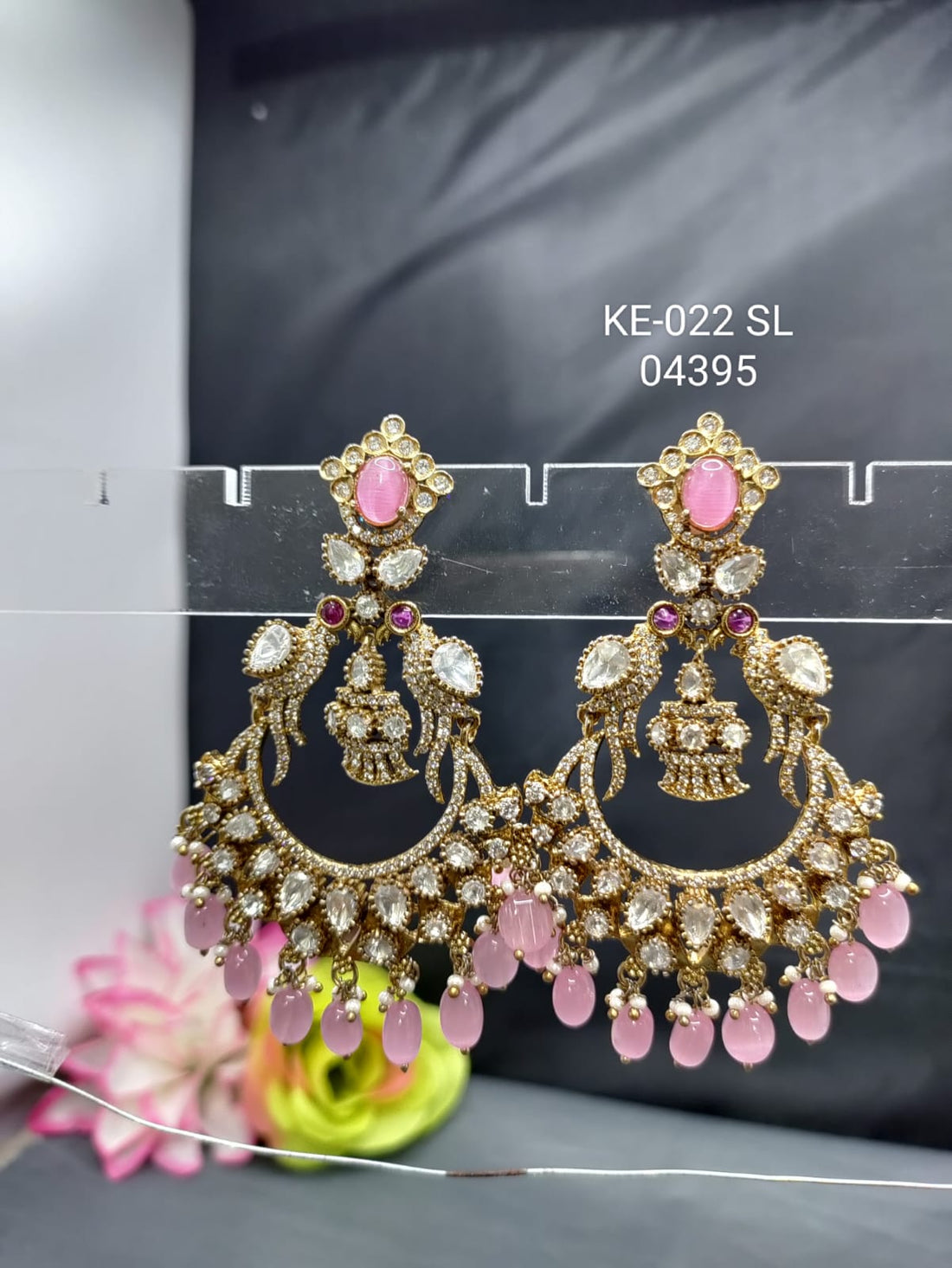 Moissanite Kundan Earring SKU KE 022 SL rchiecreation