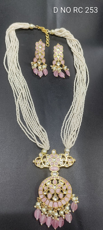 Golden Pachi Kundan Necklace sku RC 253