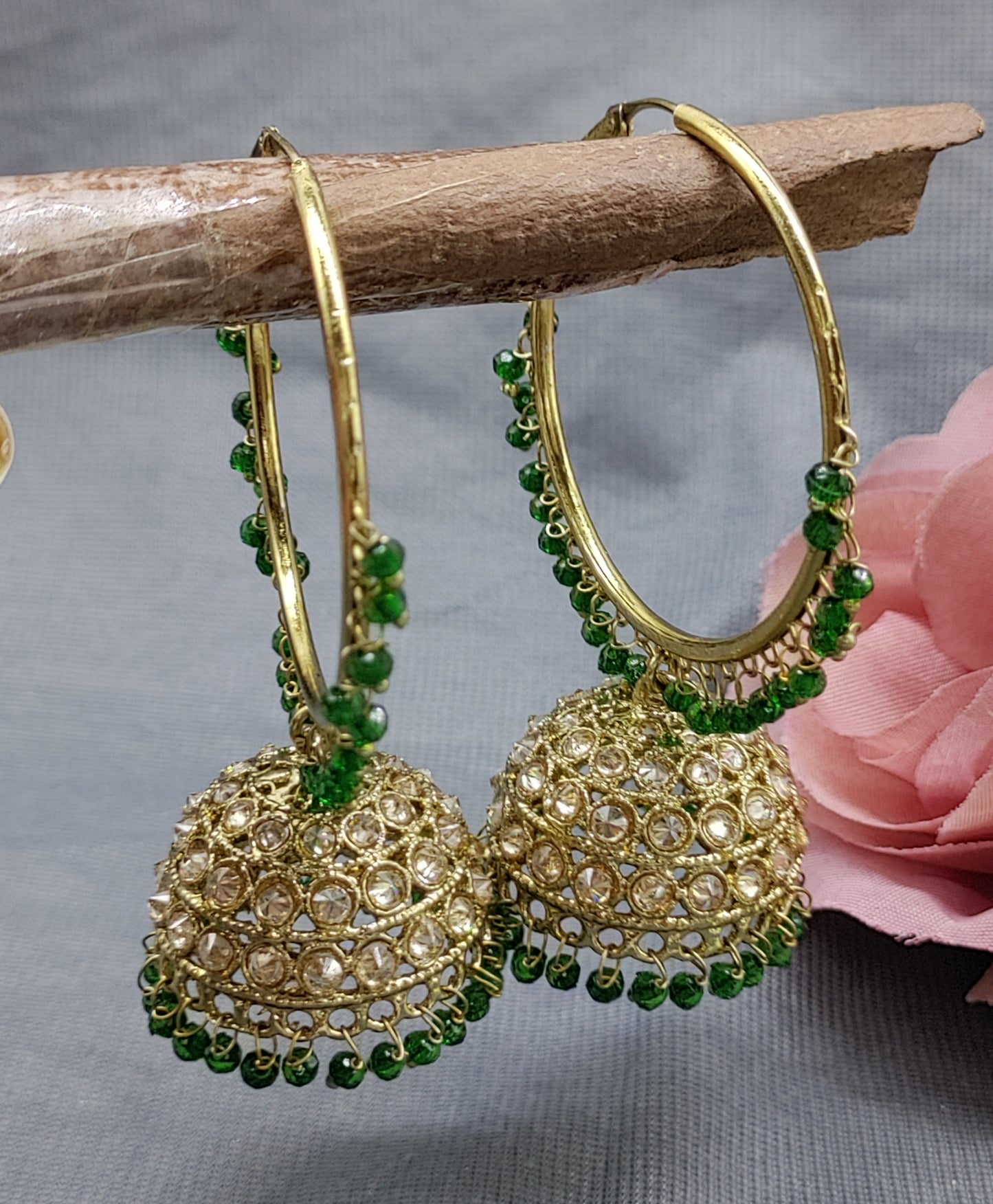 Mehandi Hoop Bali jhumki Earring Sku-1112 E1 rchiecreation