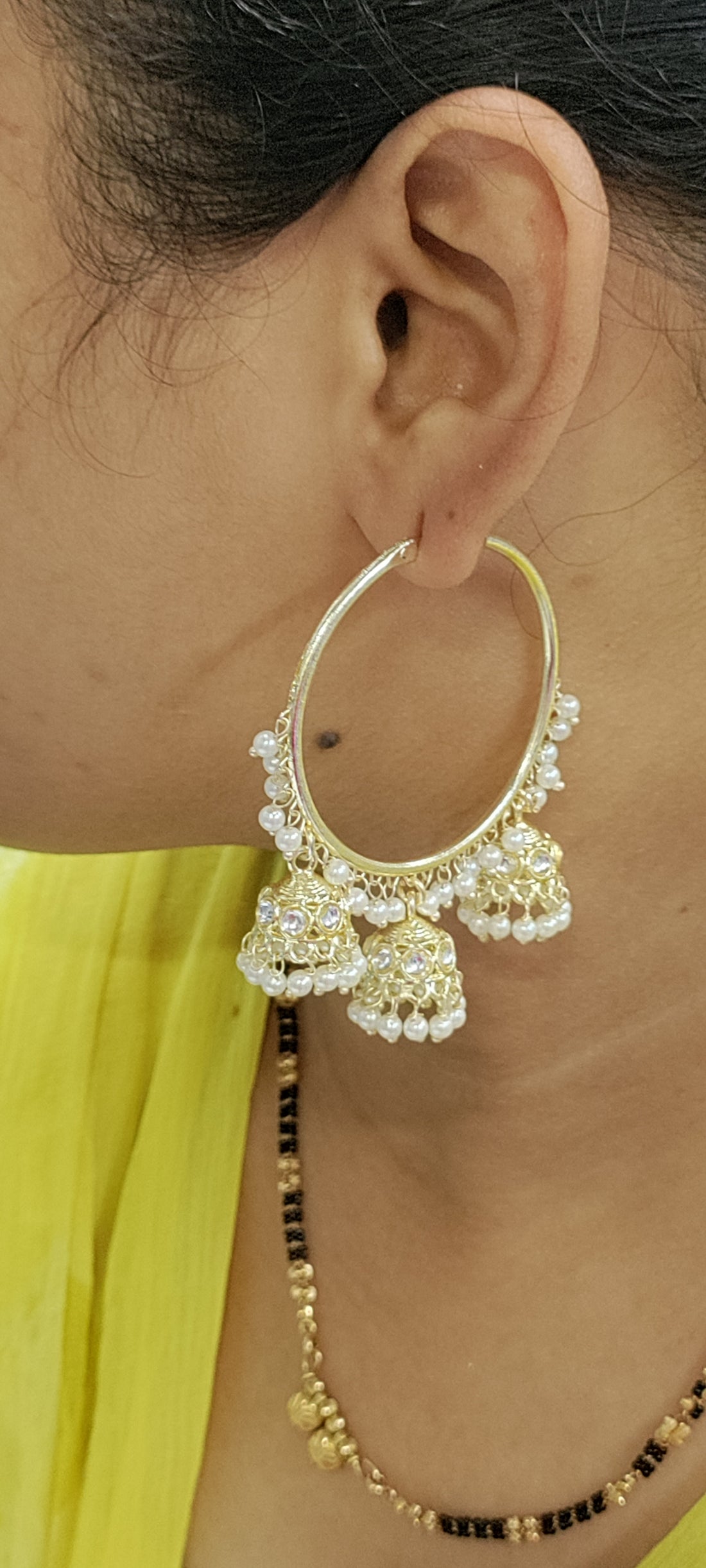 Golden Kundan Zhumki Bali Earing SKU-2257 E/3