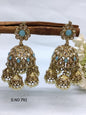 Polki Jhumki Earring Mehndi Sku -792 A3 rchiecreation