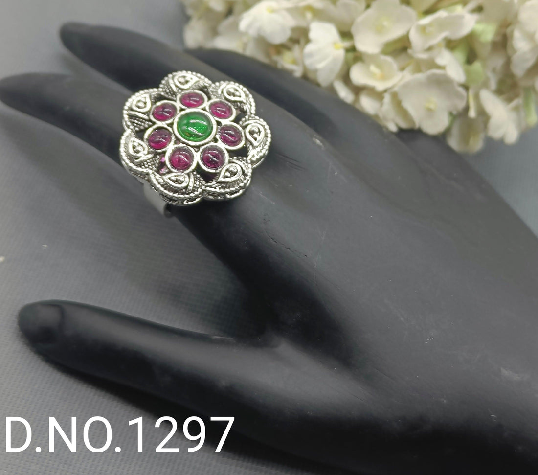 Oxidise  Cempo Finger Ring Sku-1297 E2